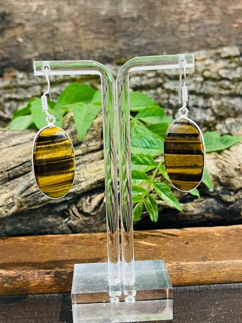 Tiger Eye 925 Sterling Silver Earrings